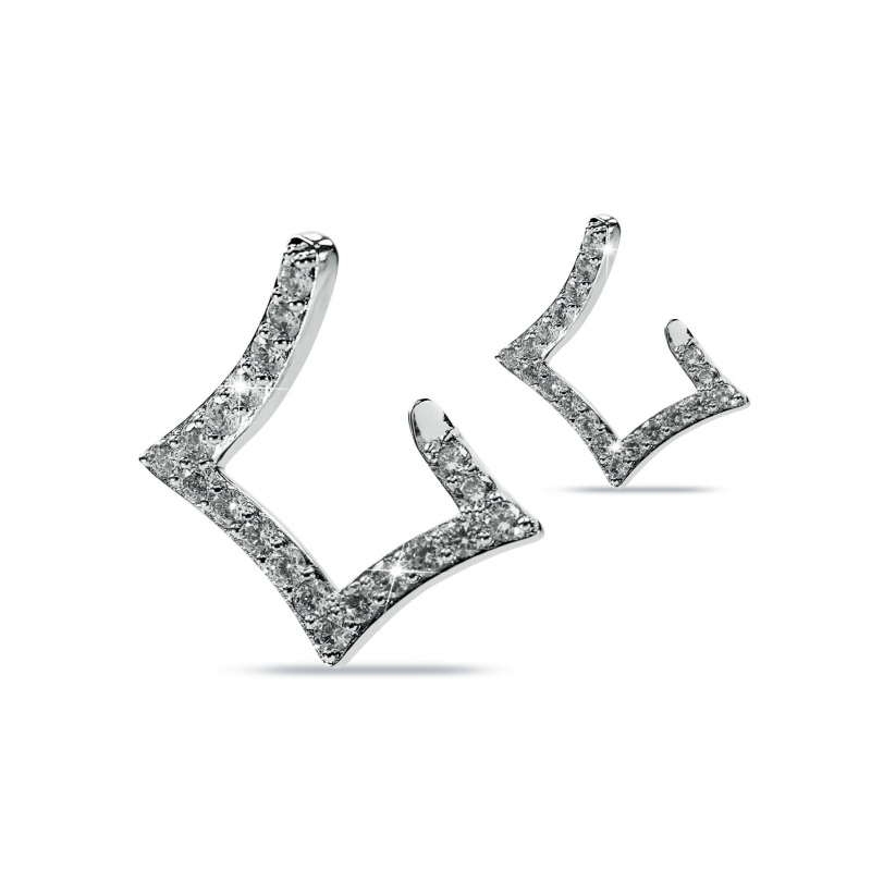Jewels pendientes rombo pavé colgante con zirconitas