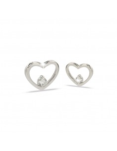 Pendientes hipoalergénicos corazón con zirconita