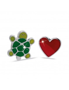 Pendientes hipoalergénicos de Corazón y Tortuga